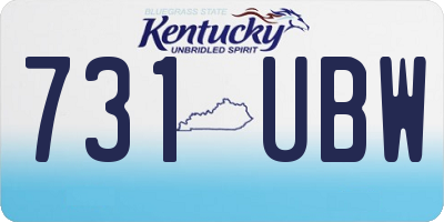 KY license plate 731UBW