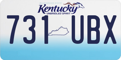KY license plate 731UBX