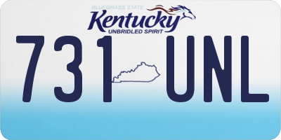KY license plate 731UNL