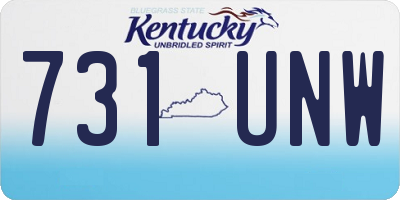 KY license plate 731UNW
