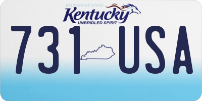 KY license plate 731USA