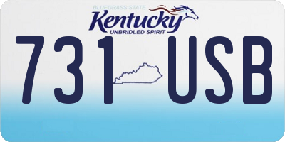 KY license plate 731USB
