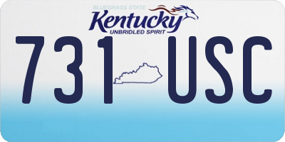 KY license plate 731USC