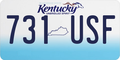 KY license plate 731USF