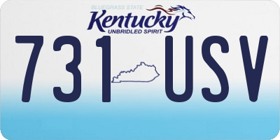 KY license plate 731USV