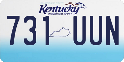 KY license plate 731UUN