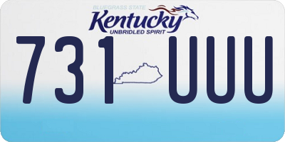 KY license plate 731UUU
