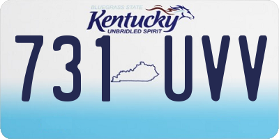KY license plate 731UVV