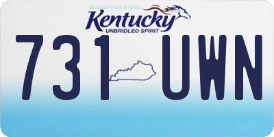 KY license plate 731UWN
