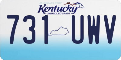 KY license plate 731UWV