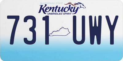 KY license plate 731UWY