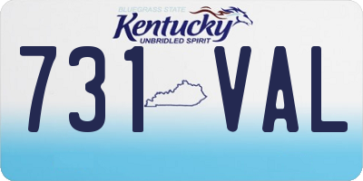 KY license plate 731VAL