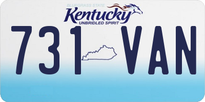 KY license plate 731VAN