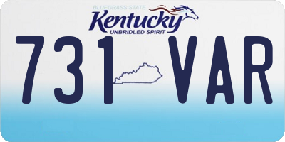 KY license plate 731VAR