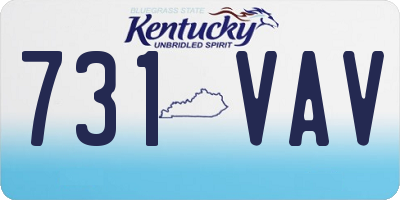 KY license plate 731VAV