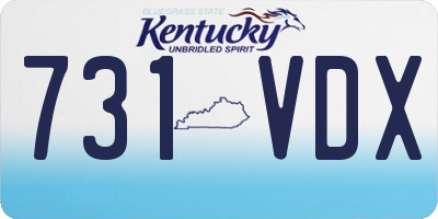KY license plate 731VDX