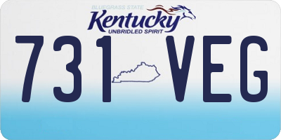 KY license plate 731VEG