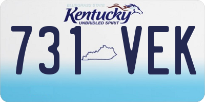 KY license plate 731VEK