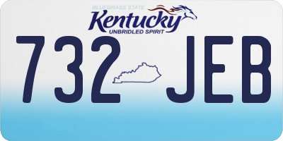 KY license plate 732JEB