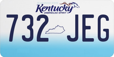KY license plate 732JEG