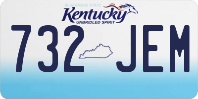 KY license plate 732JEM
