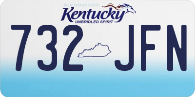KY license plate 732JFN