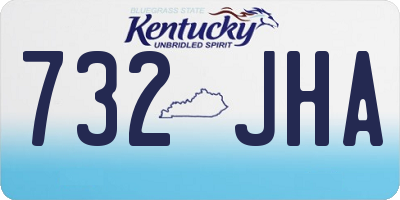 KY license plate 732JHA