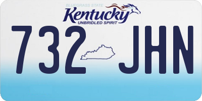 KY license plate 732JHN