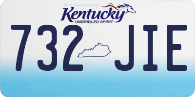 KY license plate 732JIE