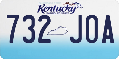 KY license plate 732JOA