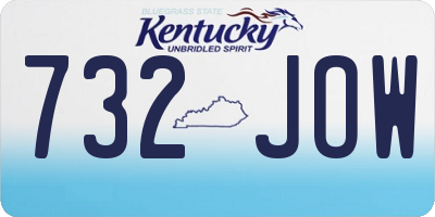 KY license plate 732JOW
