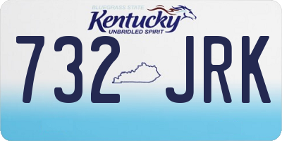 KY license plate 732JRK