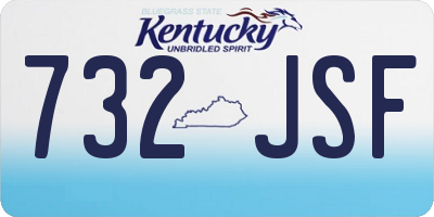 KY license plate 732JSF