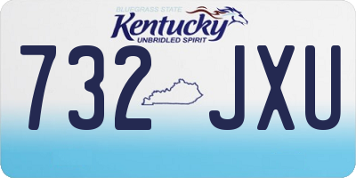 KY license plate 732JXU