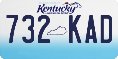 KY license plate 732KAD