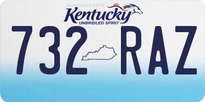 KY license plate 732RAZ