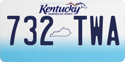 KY license plate 732TWA