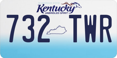 KY license plate 732TWR