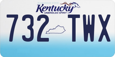 KY license plate 732TWX