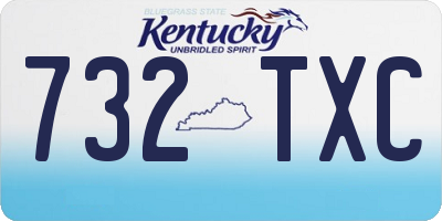 KY license plate 732TXC