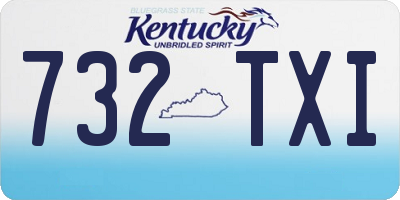 KY license plate 732TXI