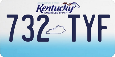 KY license plate 732TYF