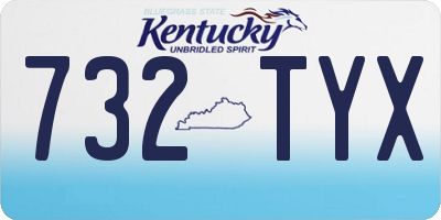 KY license plate 732TYX