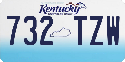KY license plate 732TZW