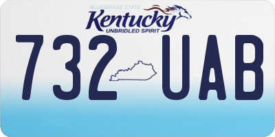 KY license plate 732UAB