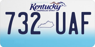 KY license plate 732UAF
