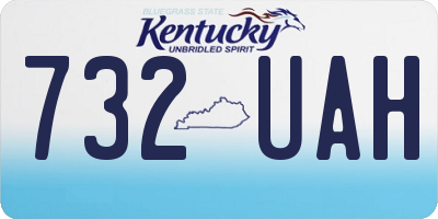 KY license plate 732UAH