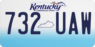 KY license plate 732UAW