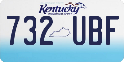 KY license plate 732UBF