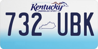 KY license plate 732UBK